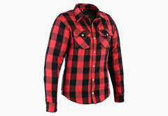 BGA Exo Lady Protective Motorcycle Flannel Shirts Red/Black