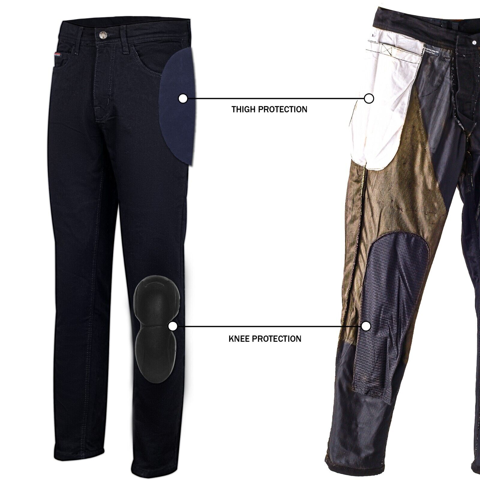 BGA FORSTER MEN MOTORCYCLE JEANS Black