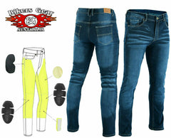 BGA HIGHWAY MEN MOTORCYCLE PROTECTIVE STRETCH JEANS BLUE
