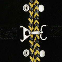 BGA Legacy Motorcycle Suede Spanish Braid with Metal Clips Vests Yellow