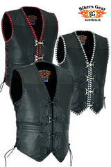 BGA MEN'S RIDER LEATHER MOTORCYCLE VESTS