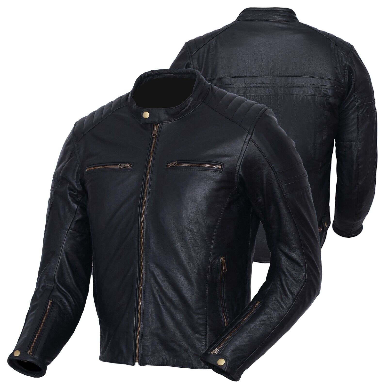BGA ROADSTER CLASSIC LEATHER JACKET BLACK