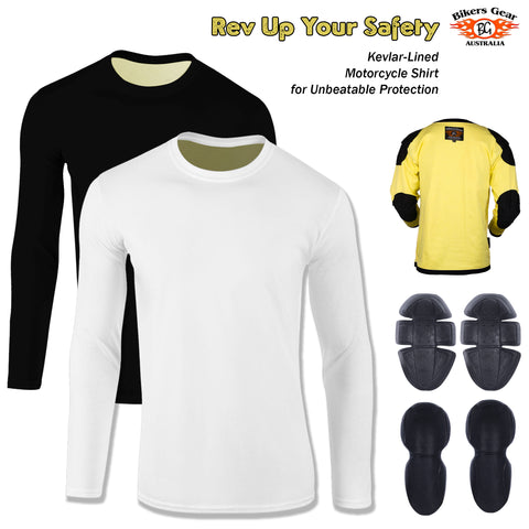 Apex Kevlar Lined Armored Men's Protective Motorcycle Motorbike Ridding T-Shirts