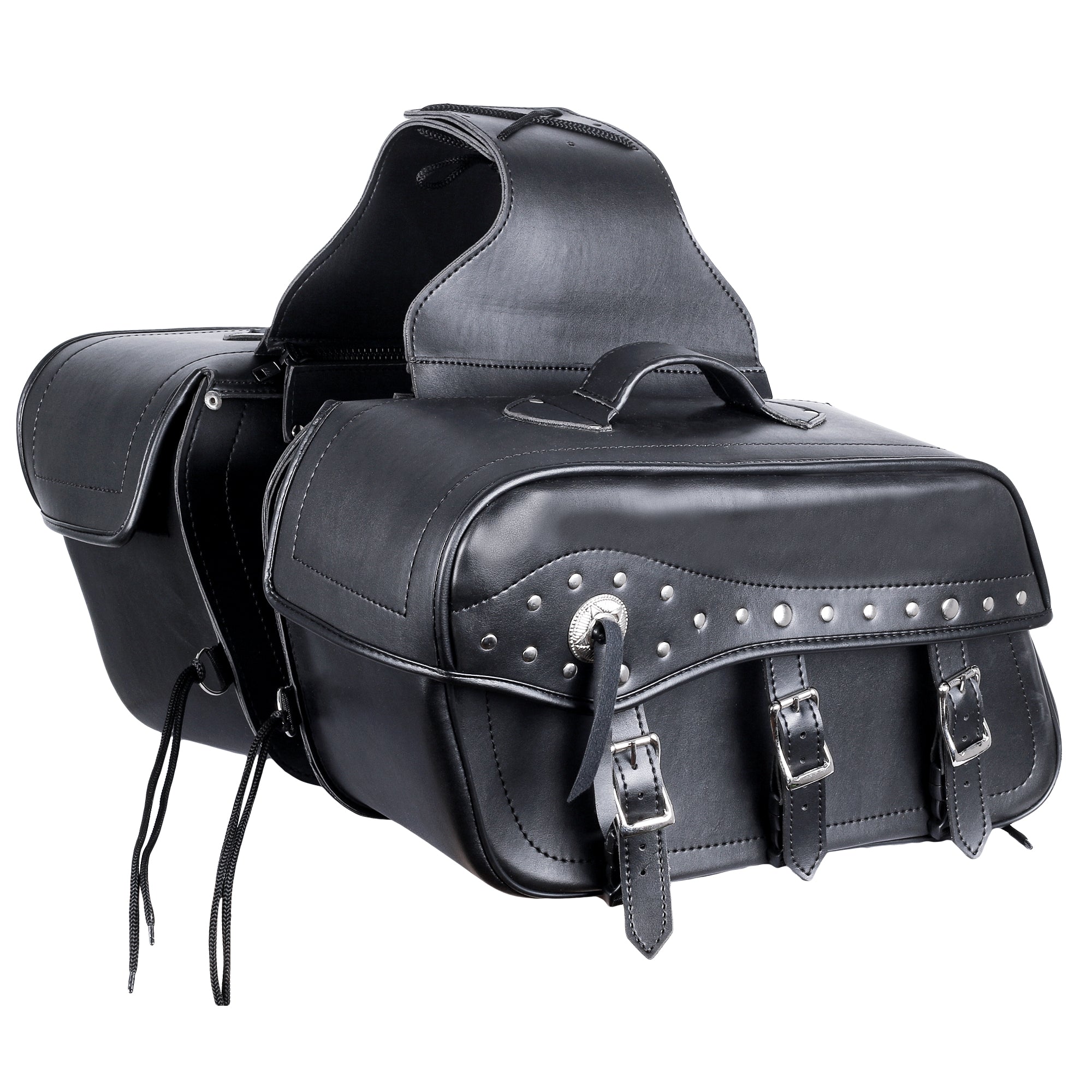 BGA Fender Studded Leather Motorcycle Saddlebag