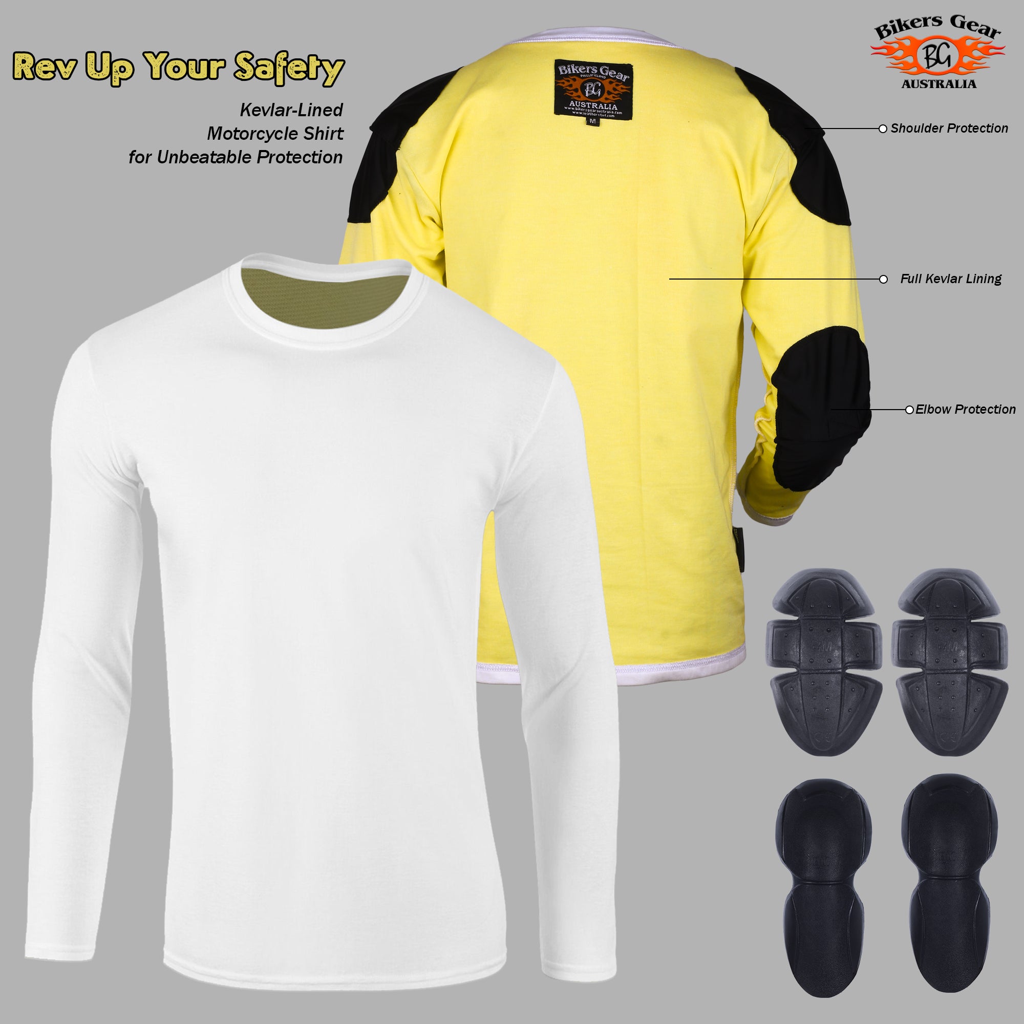 Apex Kevlar Lined Armored Men's Protective Motorcycle Motorbike Ridding T-Shirts