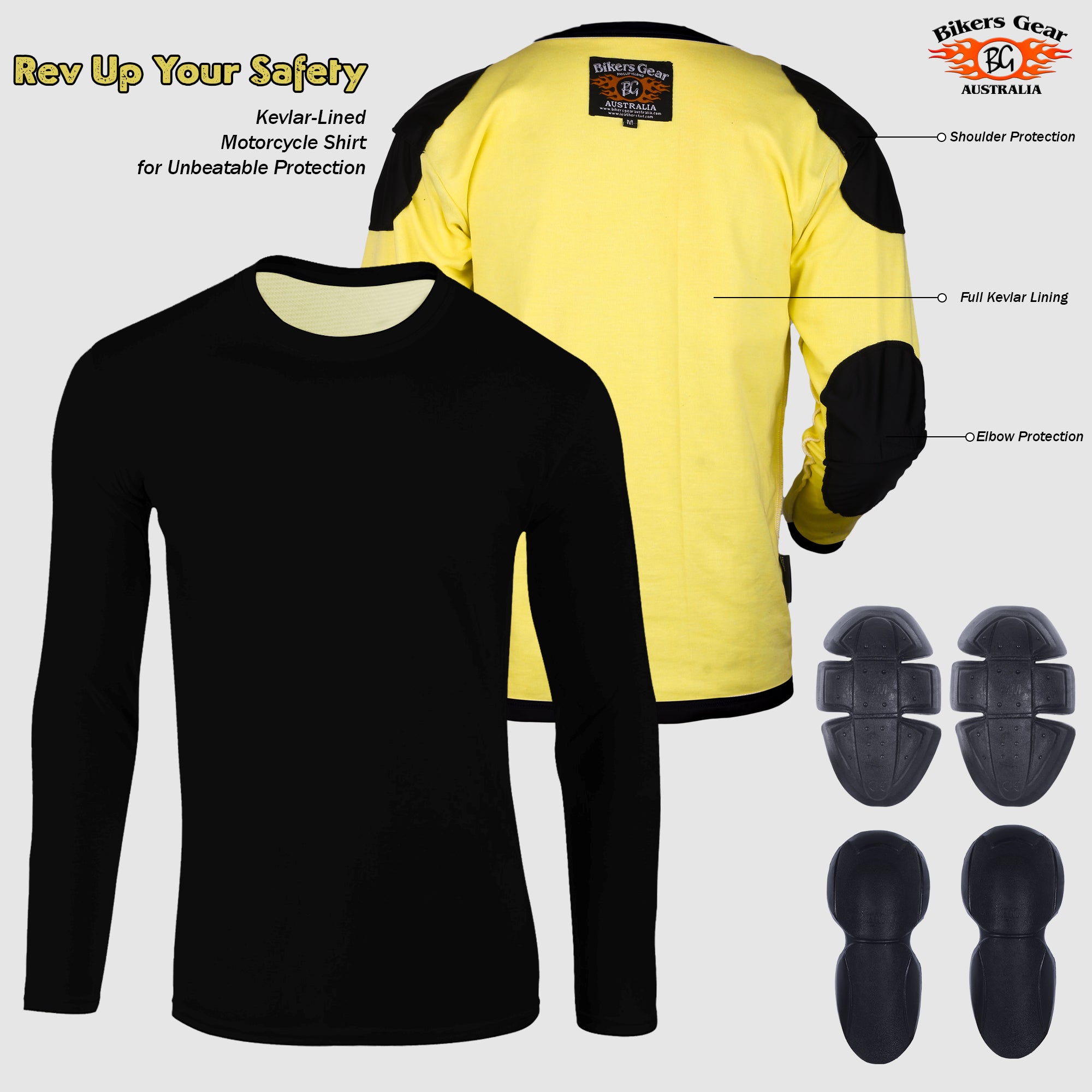 Apex Kevlar Lined Armored Men's Protective Motorcycle Motorbike Ridding T-Shirts