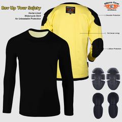 Apex Kevlar Lined Armored Men's Protective Motorcycle Motorbike Ridding T-Shirts