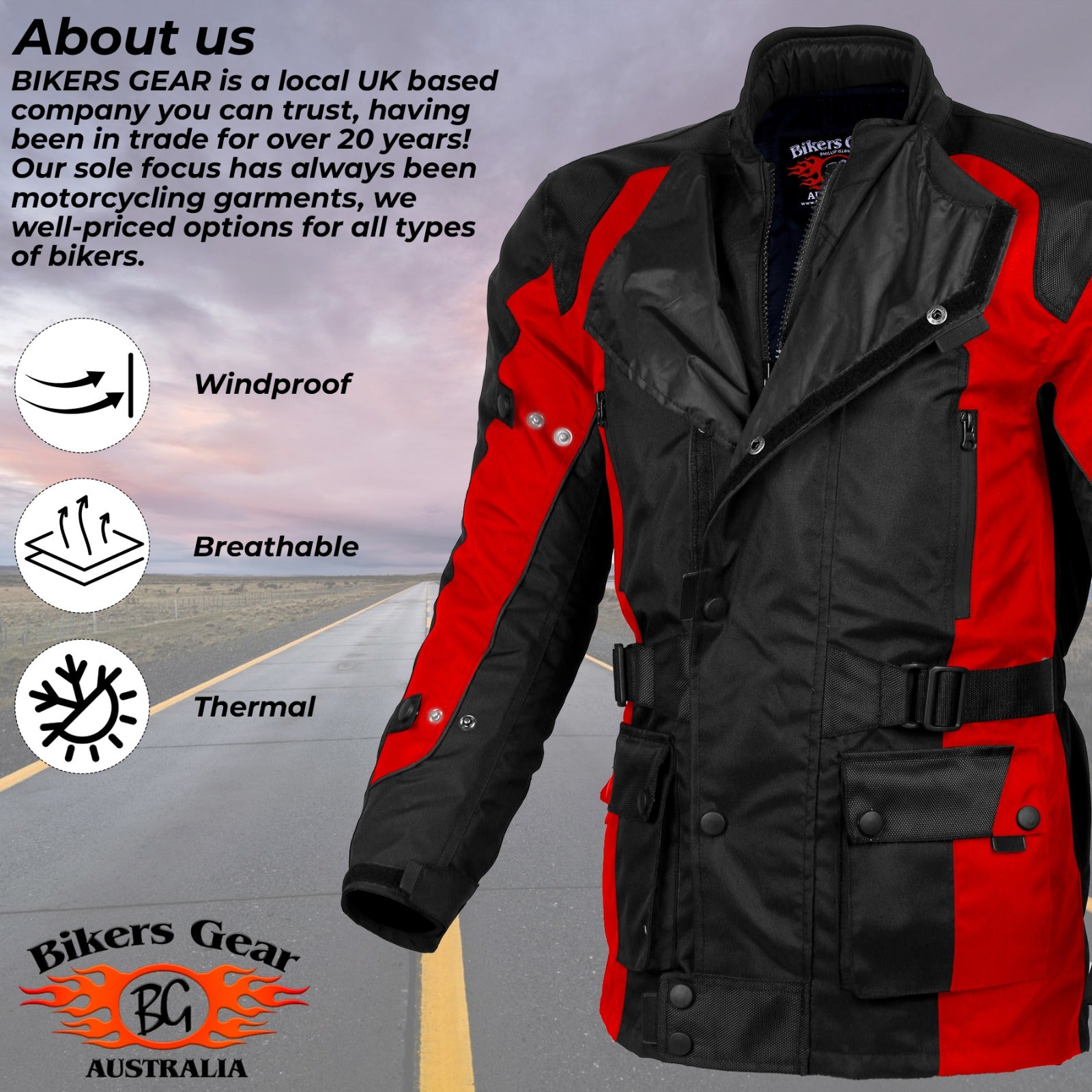 BGA Avalanche WP Textile Jacket Red