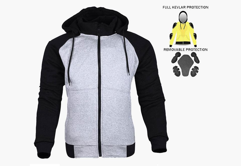 BGA ALPHA PROTECTIVE MOTORCYCLE HOODIE GREY
