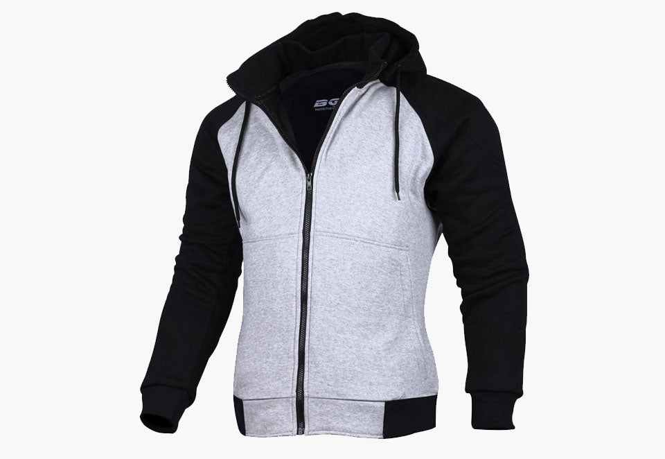 BGA ALPHA PROTECTIVE MOTORCYCLE HOODIE GREY