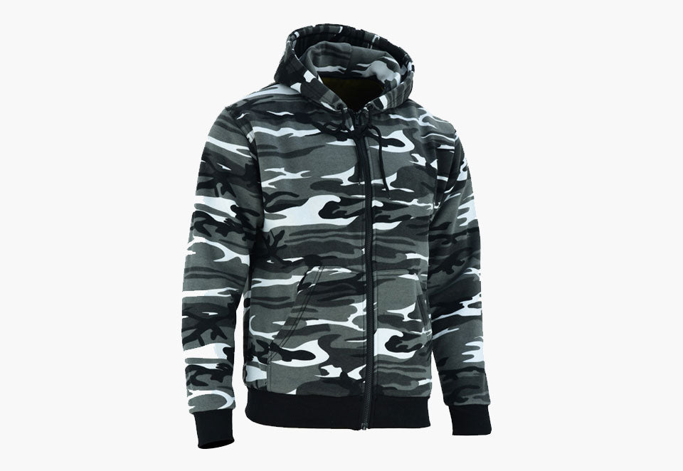 BGA Alpha Protective Motorcycle Hoodie Camo Grey