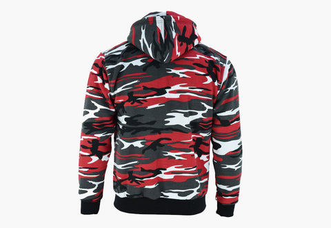 BGA Alpha Protective Motorcycle Hoodie Camo Red