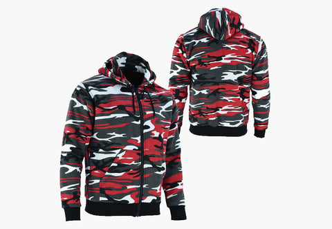 BGA Alpha Protective Motorcycle Hoodie Camo Red