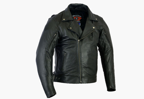 BGA BRANDO NO BUCKLE MOTORCYCLE LEATHER JACKET