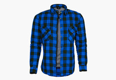 BGA Exo Protective Motorcycle Flannel Shirts Blue/Black