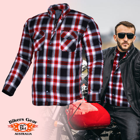 BGA Timber HD Motorcycle Shirt Red/White/Black