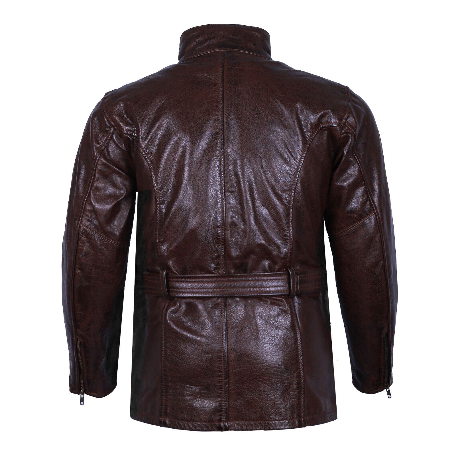 BGA TRAIL MASTER WAXED Brown LEATHER JACKETS LONG COAT