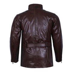 BGA TRAIL MASTER WAXED Brown LEATHER JACKETS LONG COAT
