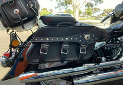 BGA Fender Studded Leather Motorcycle Saddlebag