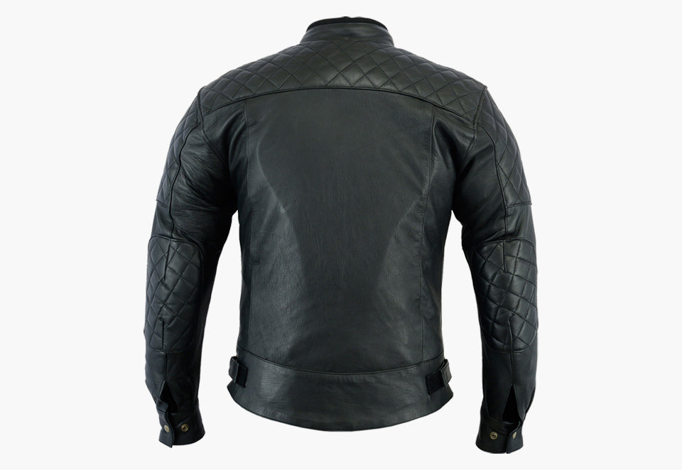 BGA BARON MOTORCYCLE NAKED LEATHER JACKET BLACK