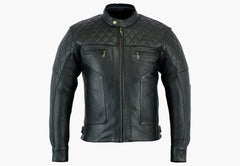 BGA BARON MOTORCYCLE NAKED LEATHER JACKET BLACK