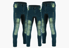 BGA Men Carlton Motorcycle Protective Stretch Jeans Vintage wash