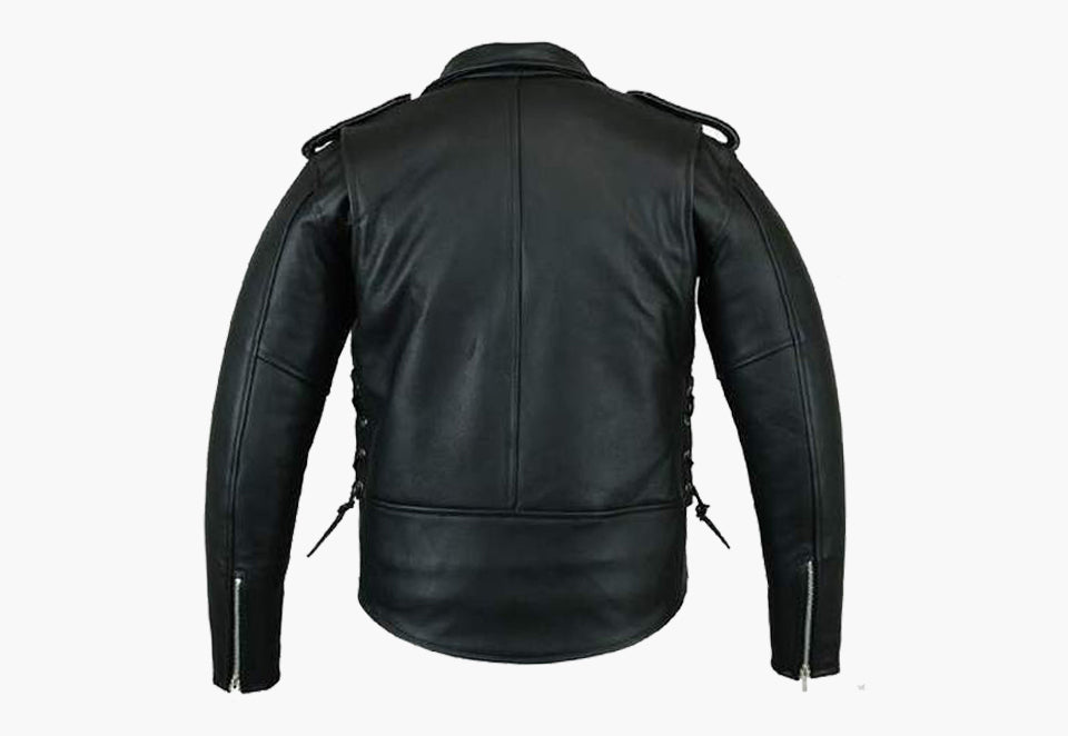 BGA BRANDO PATROL STYLE CLASSIC LEATHER MOTORCYCLE JACKET