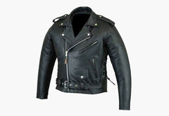 BGA BRANDO PATROL STYLE CLASSIC LEATHER MOTORCYCLE JACKET
