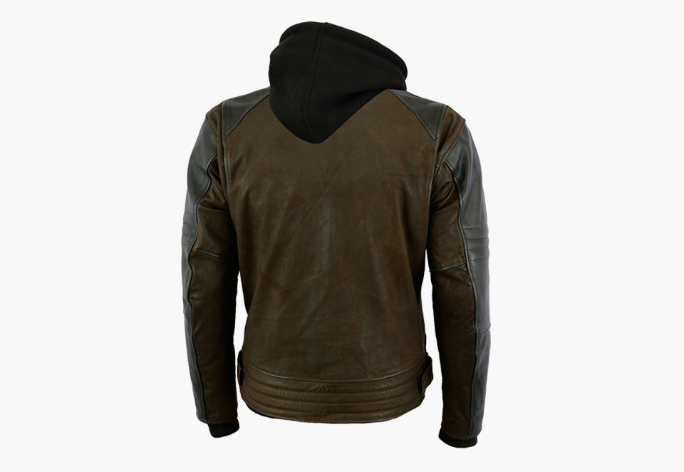 BGA COBAR WAXED NUBUCK LEATHER JACKET BROWN