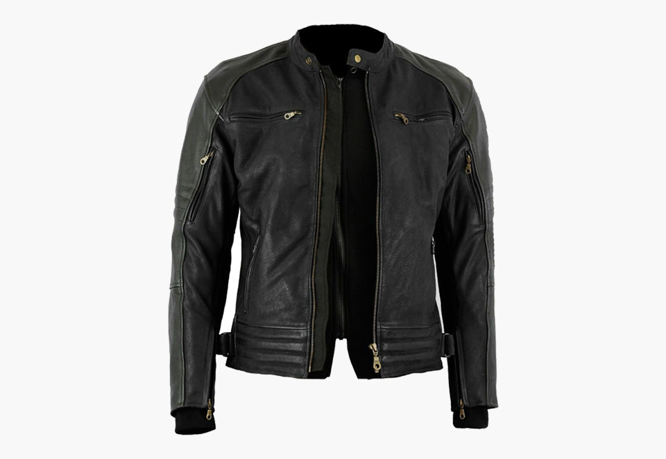 BGA COBAR WAXED NUBUCK LEATHER JACKET BLACK