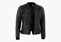 BGA COBAR WAXED NUBUCK LEATHER JACKET BLACK