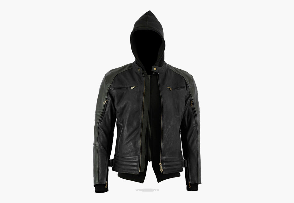 BGA COBAR WAXED NUBUCK LEATHER JACKET BLACK