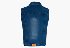 BGA Jaguar Denim Motorcycle Vest Blue