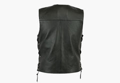 Mens Bruno Motorcycle A Grade Premium Quality Leather Vest with Clips