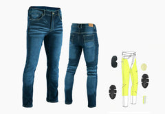 BGA Highway Men Motorcycle Protective Stretch Jeans Blue