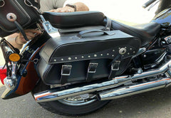 BGA Fender Studded Leather Motorcycle Saddlebag
