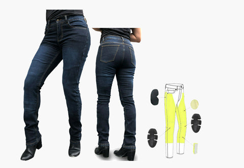 BGA Storm Womens Motorcycle Jeans Blue
