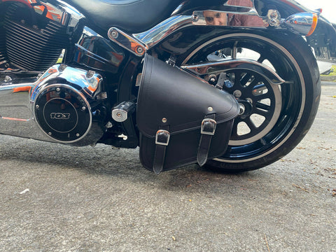 MOTORBIKE CRUISER HARLEY STYLE LEATHER SWINGARM SOFTAIL SOLO BAG
