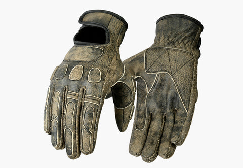 BGA Tasker Leather Motorcycle Gloves Distressed Brown