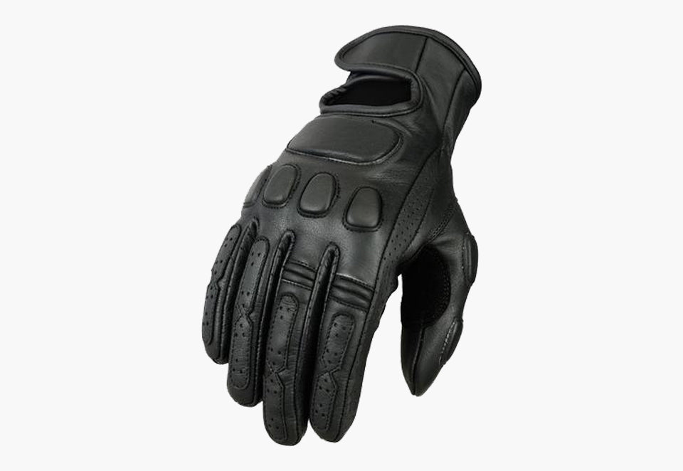 BGA Tasker Leather Motorcycle Gloves Distressed Charcoal