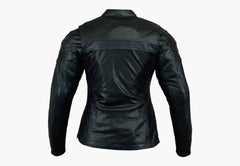BGA STURGIS WOMEN LEATHER MOTORCYCLE JACKET BLACK