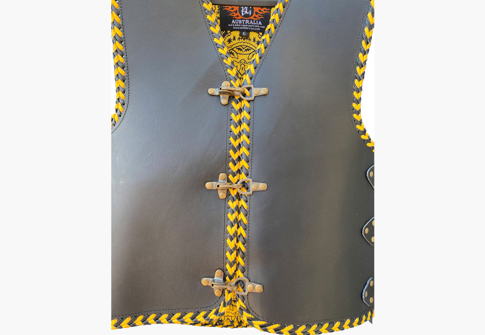 BGA Atlas 3-4mm HD Braided Motorcycle Leather Club Vest