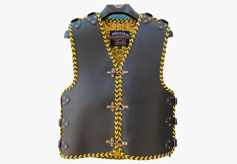 BGA Atlas 3-4mm HD Braided Motorcycle Leather Club Vest 