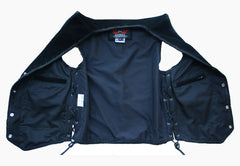 BGA Aero Motorcycle Suede Vest White Braided
