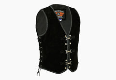 Aero Motorcycle Suede Spanish Braided with Metal Clips Lined Vest