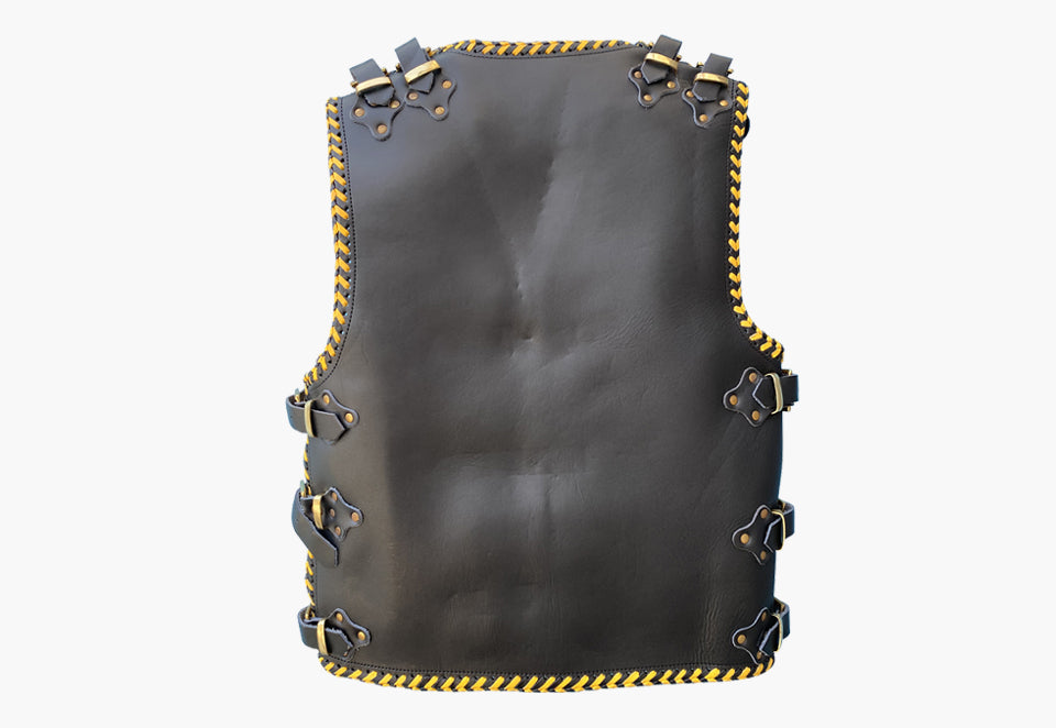 BGA Parkes 3-4mm HD Braided Motorcycle Leather Club Vest