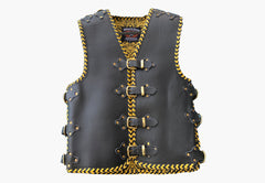 BGA Parkes 3-4mm HD Braided Motorcycle Leather Club Vest