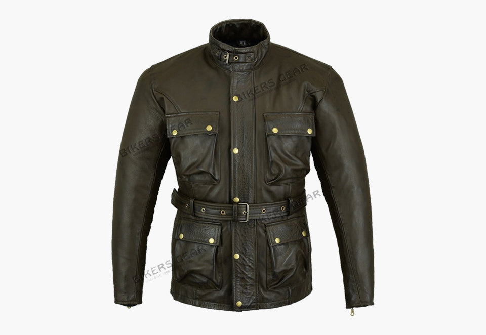 Trail Master Motorcycle Leather Jacket Brown Bikers Gear Australia