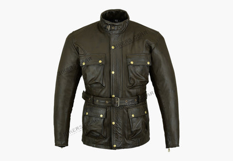 Trail Master Motorcycle Leather Jacket Brown Bikers Gear Australia