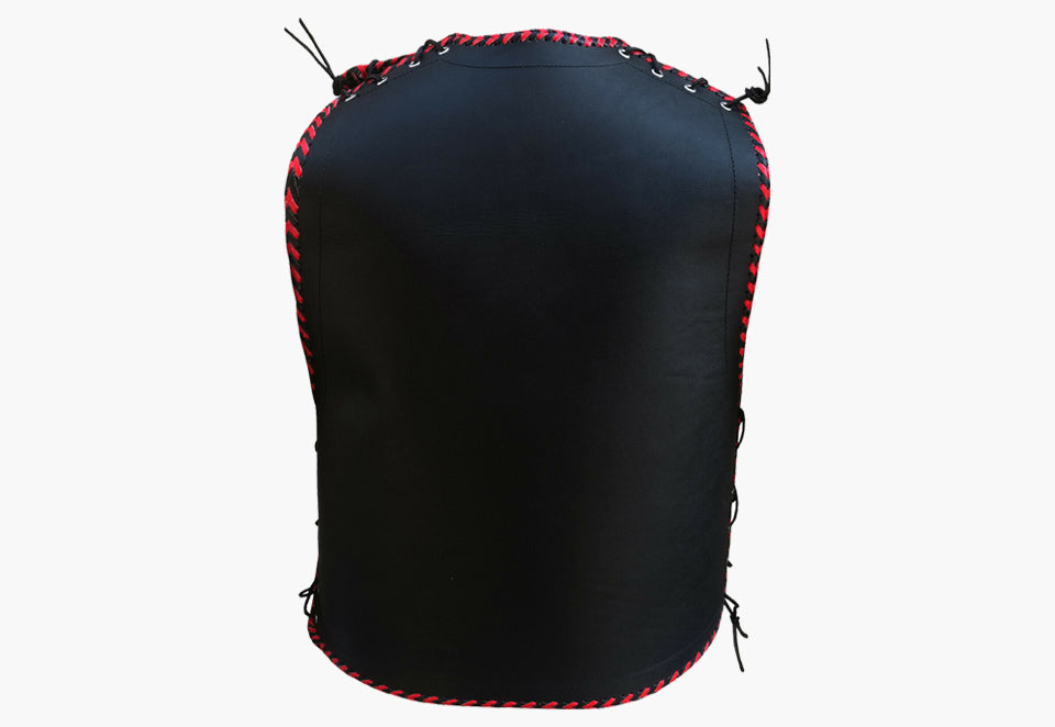 Vigor Men 3MM Leather Braided Motorcycle Club Vest